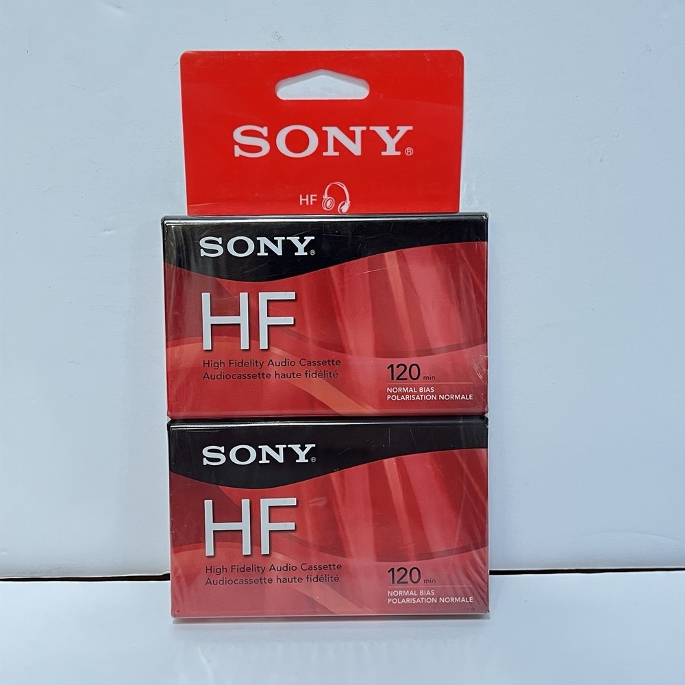 Lot of 2 New Sony HF 120-Minute-High Fidelity Normal Bias Audio Cassette Tapes